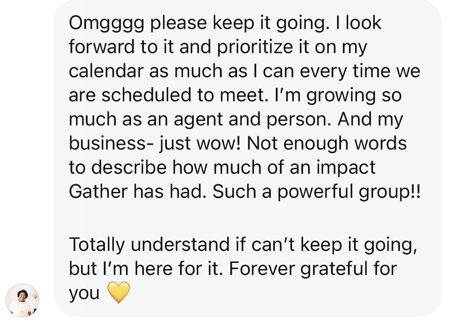 A message from a Gather member
